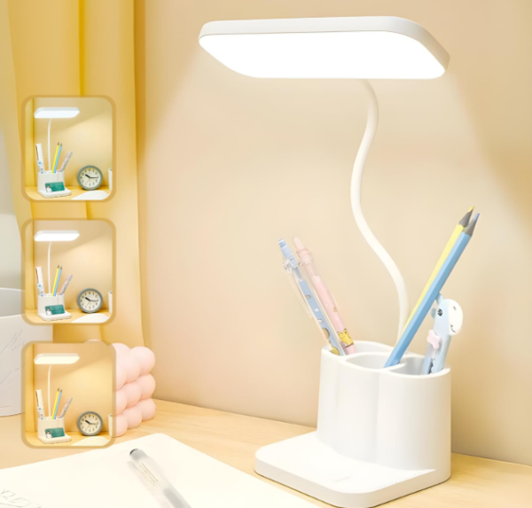 3-in-1 LED Desk Lamp with Pen & Phone Holder | Touch Sensor
